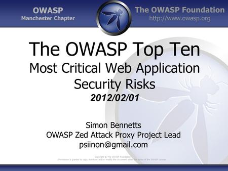 OWASP Zed Attack Proxy Project Lead