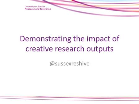 Demonstrating the impact of creative research
