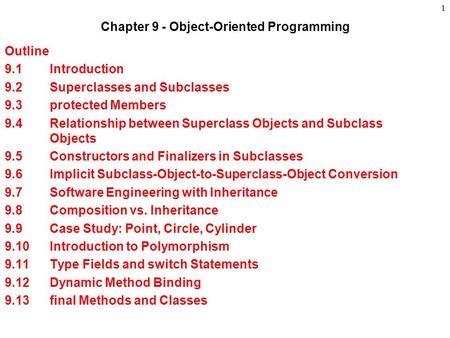 Chapter 9 - Object-Oriented Programming