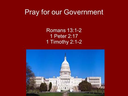 Pray for our Government