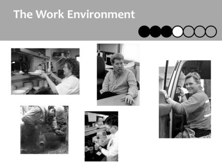 The Work Environment. Designing the Age Friendly Workplace2 Key Points The Work Environment The spaces where we work affect us throughout our lives We.