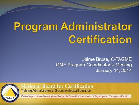 Program Administrator Certification