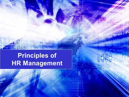 Principles of HR Management.