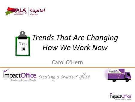 Trends That Are Changing How We Work Now Carol O'Hern Top 10.