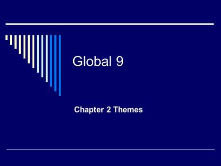 Global 9 Chapter 2 Themes. Interaction with Environment  River Valley Civilizations – early civilizations (e.g., Sumerians in Tigris-Euphrates Valley.