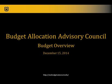 1  Budget Allocation Advisory Council Budget Overview December 15, 2014.