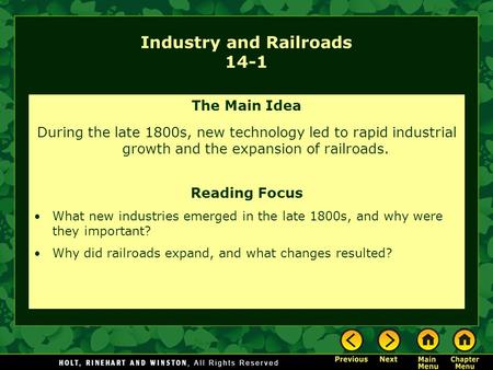 Industry and Railroads 14-1