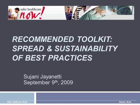 Recommended toolkit: Spread & Sustainability of Best Practices