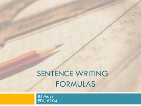Sentence writing Formulas