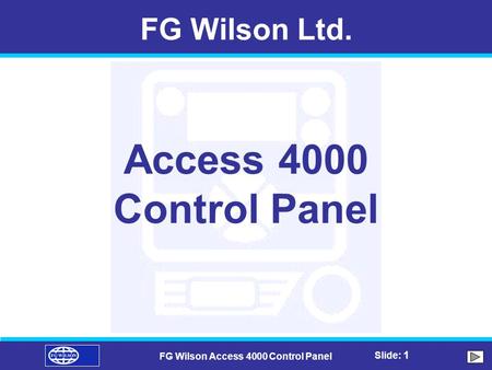 FG Wilson Access 4000 Control Panel