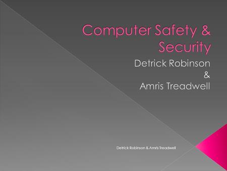 Detrick Robinson & Amris Treadwell.  Computer viruses- are pieces of programs that are purposely made up to infect your computer.  Examples: › Internet.