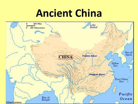Ancient China. Huang He (HWANG HUH) River: means “yellow river” Stretches east across China More than 2,900 miles long Begins in western mountains and.