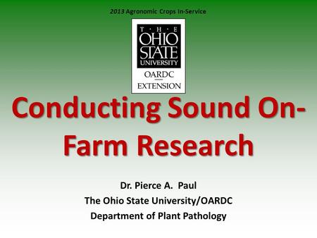 Conducting Sound On-Farm Research