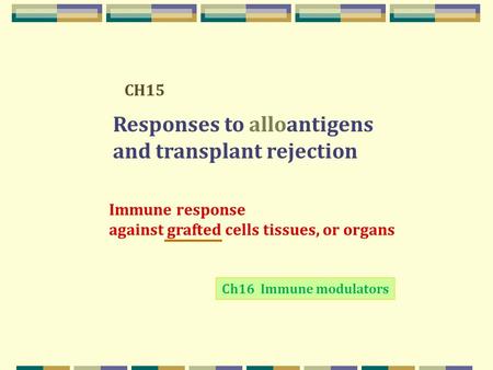 Responses to alloantigens and transplant rejection