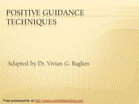 Adapted by Dr. Vivian G. Baglien Free powerpoints at
