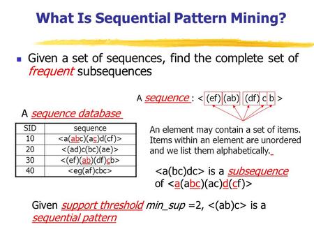 What Is Sequential Pattern Mining?