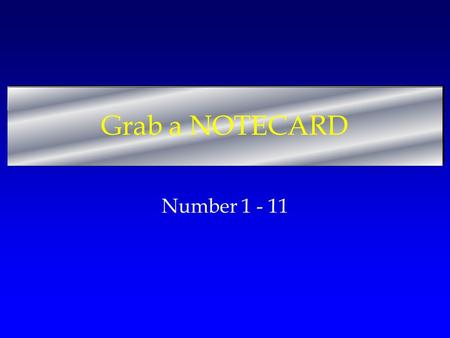 Grab a NOTECARD Number 1 - 11. Match! 1.Number of Articles in Constitution 2.Article Number of Legislative Branch 3.A proposed Law 4.Smaller Portion of.