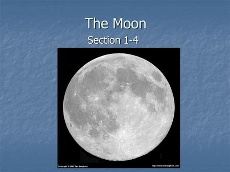 The Moon Section 1-4.