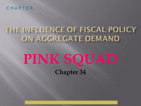 © 2009 South-Western, a part of Cengage Learning, all rights reserved C H A P T E R PINK SQUAD Chapter 34.