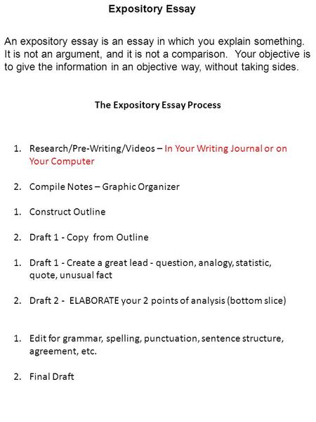 The Expository Essay Process