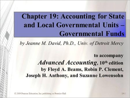 Beams, Advanced Accounting 10e, Ch. 19
