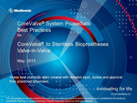 CoreValve® System Procedural Best Practices for: