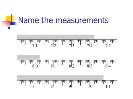 Name the measurements. Map Scales Geometry Unit 11, Day 4 Mr. Zampetti.