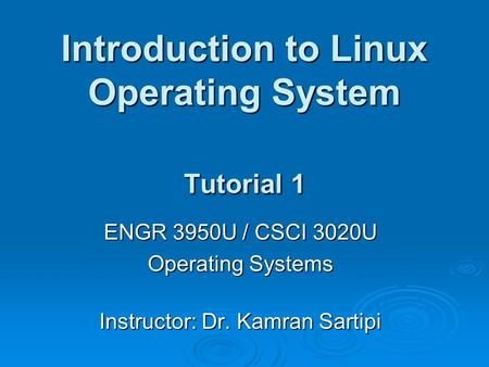 Introduction to Linux Operating System Tutorial 1