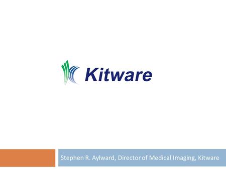 Stephen R. Aylward, Director of Medical Imaging, Kitware.
