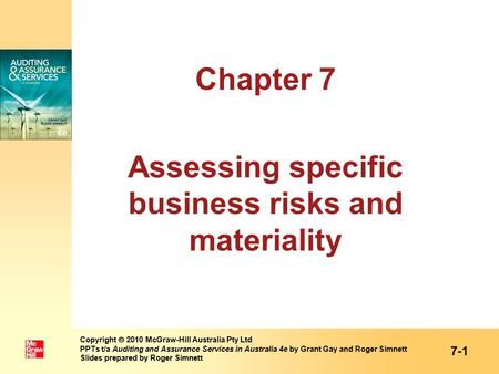 Chapter 7 Assessing specific business risks and materiality