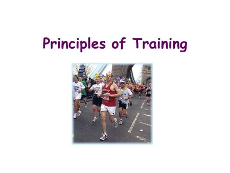 Principles of Training Training is a programme of exercise designed to help you reach your fitness goals or targets In order to ensure that a fitness.