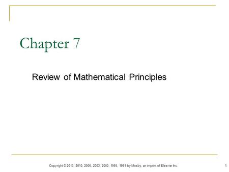 Review of Mathematical Principles