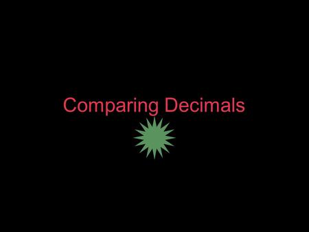 Comparing Decimals. Essential Standard I can compare and order decimals to the thousandths place.