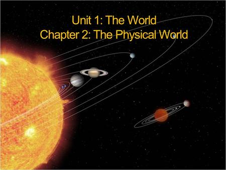 Unit 1: The World Chapter 2: The Physical World