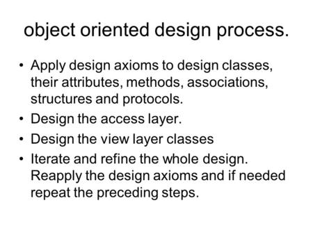 object oriented design process.