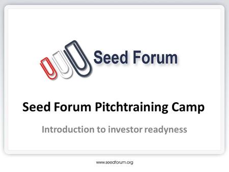 Seed Forum Pitchtraining Camp
