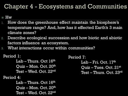 Chapter 4 - Ecosystems and Communities