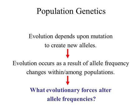 What evolutionary forces alter