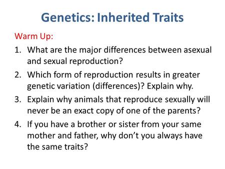 Genetics: Inherited Traits