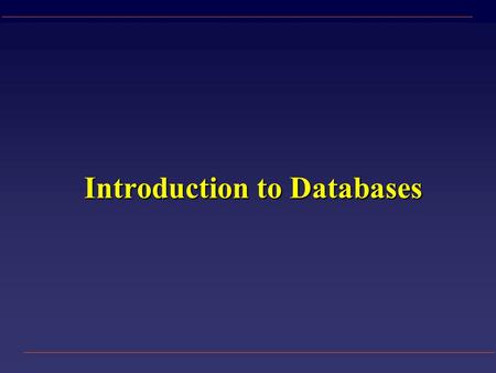 Introduction to Databases. Data vs. Information u Data – a collection of facts made up of text, numbers and dates: Murray 35000 7/18/86 u Information.