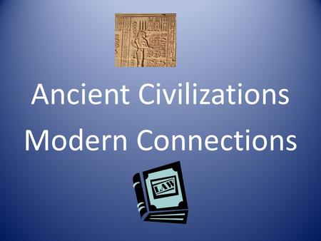 Ancient Civilizations Modern Connections. WRITING SYSTEM: Yes, No, Maybe So? Egyptians used Hieroglyphics. English uses a 26 letter alphabet. Why does.