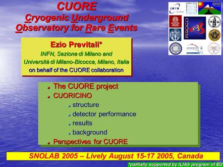 CUORE Cryogenic Underground Observatory for Rare Events