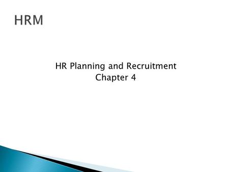 HR Planning and Recruitment Chapter 4.  The process of reviewing human resources requirements to ensure that the organization has the required number.