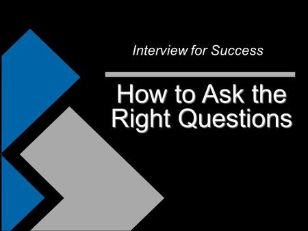 How to Ask the Right Questions Interview for Success.