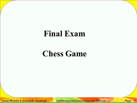 Final Exam Chess Game.
