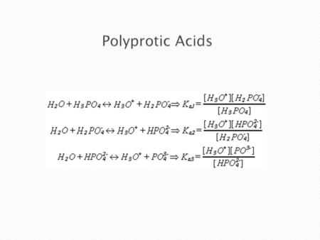  First, notice that the pH where two species concentrations are the same is around the pKa for that equilibrium. In fact, for polyprotic acids with.
