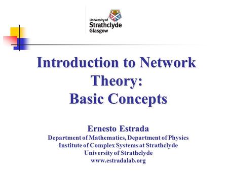 Introduction to Network Theory: Basic Concepts