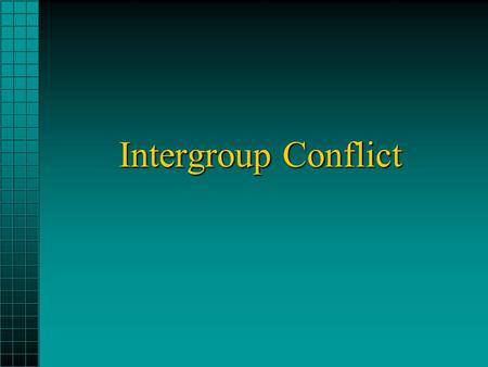 Intergroup Conflict. Outline Sources of intergroup conflictSources of intergroup conflict –Competition and conflict –Social categorization Intergroup.