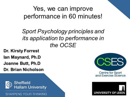 Yes, we can improve performance in 60 minutes!