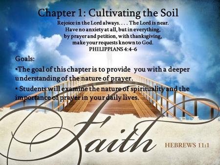 Chapter 1: Cultivating the Soil